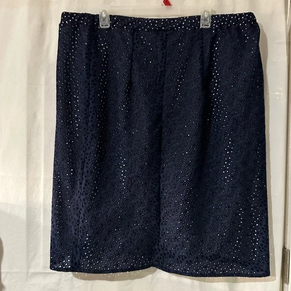 Vintage Sevier Skirts Blue Embroidered Skirt –Estimated Size 20W (1X–2X) - Picture 10 of 16